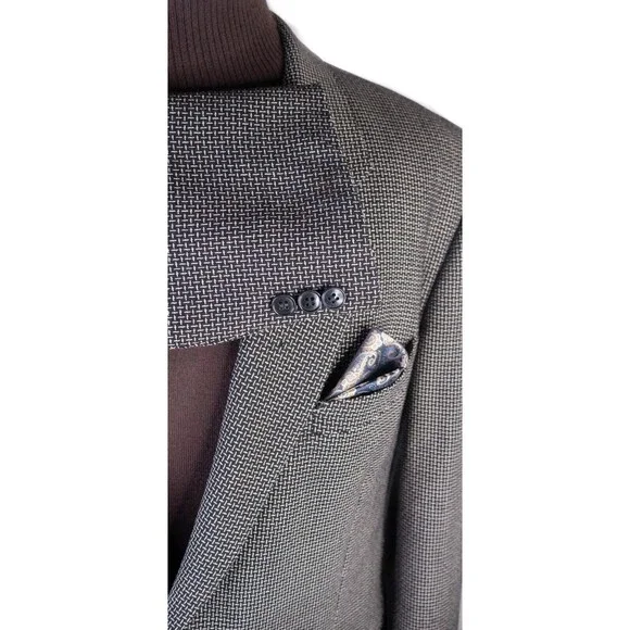 MANI Vintage Sport Coat Jacket Blazer Men Size 42R Textured Two Button WOOL - Picture 7 of 16